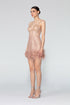 Strappy V Neck Mini Dress With Fur Detail